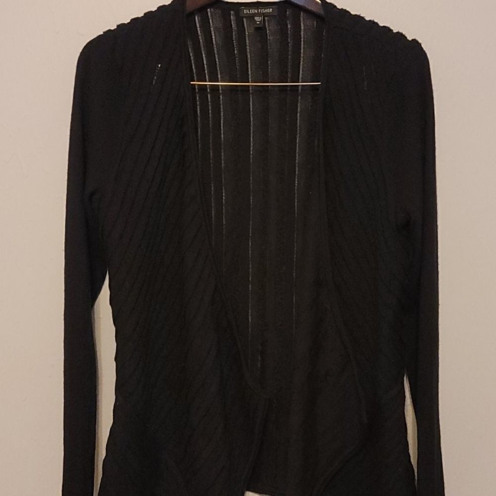 -‎ Eileen Fisher drape cascade knit cardigan size m
